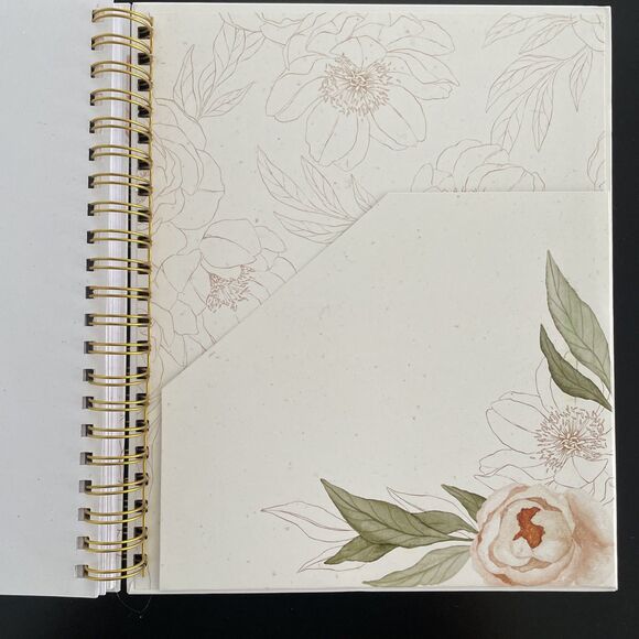 Nook Theory Comprehensive Wedding Planner and Keepsake Spiral Bound Floral Gold - Picture 7 of 8